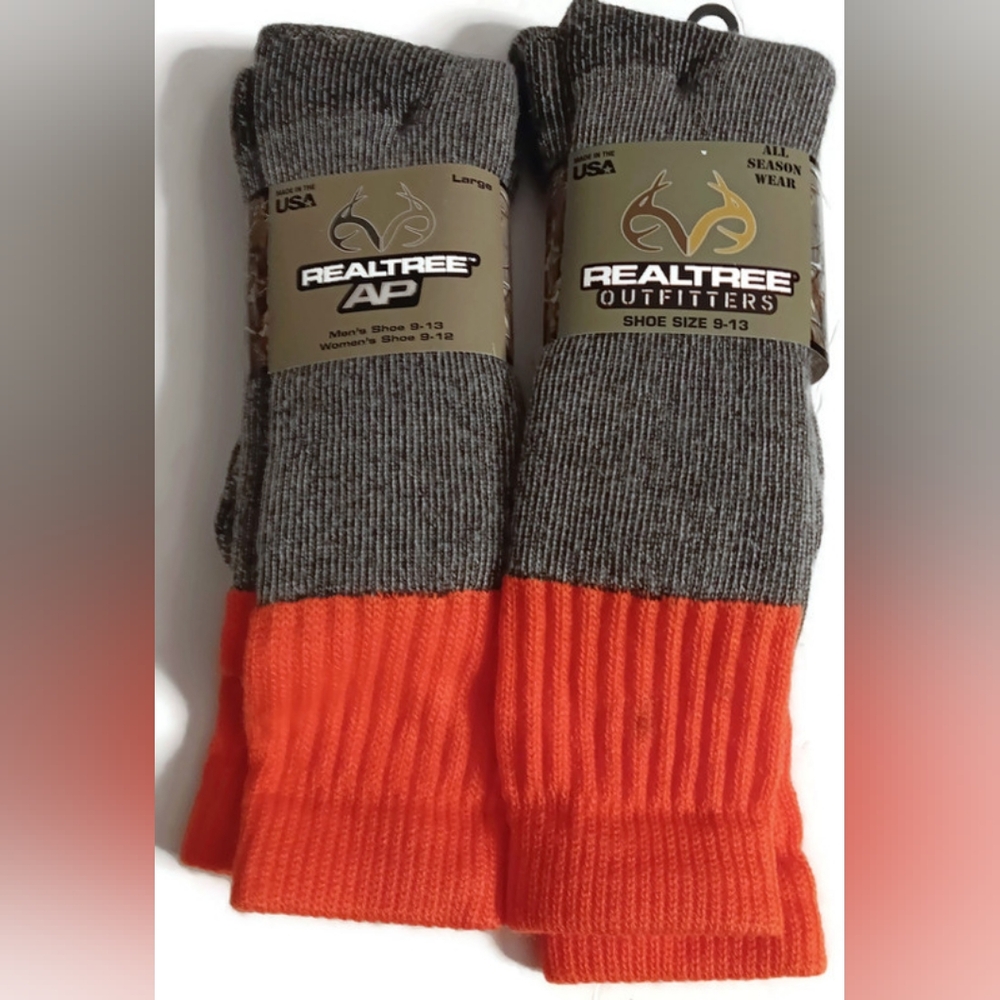 REALTREE 2 PAIR WOOL BLEND IR, HUNTERS SOCKS 20% MERINO WOOL BLEND SLIGHTLY IR